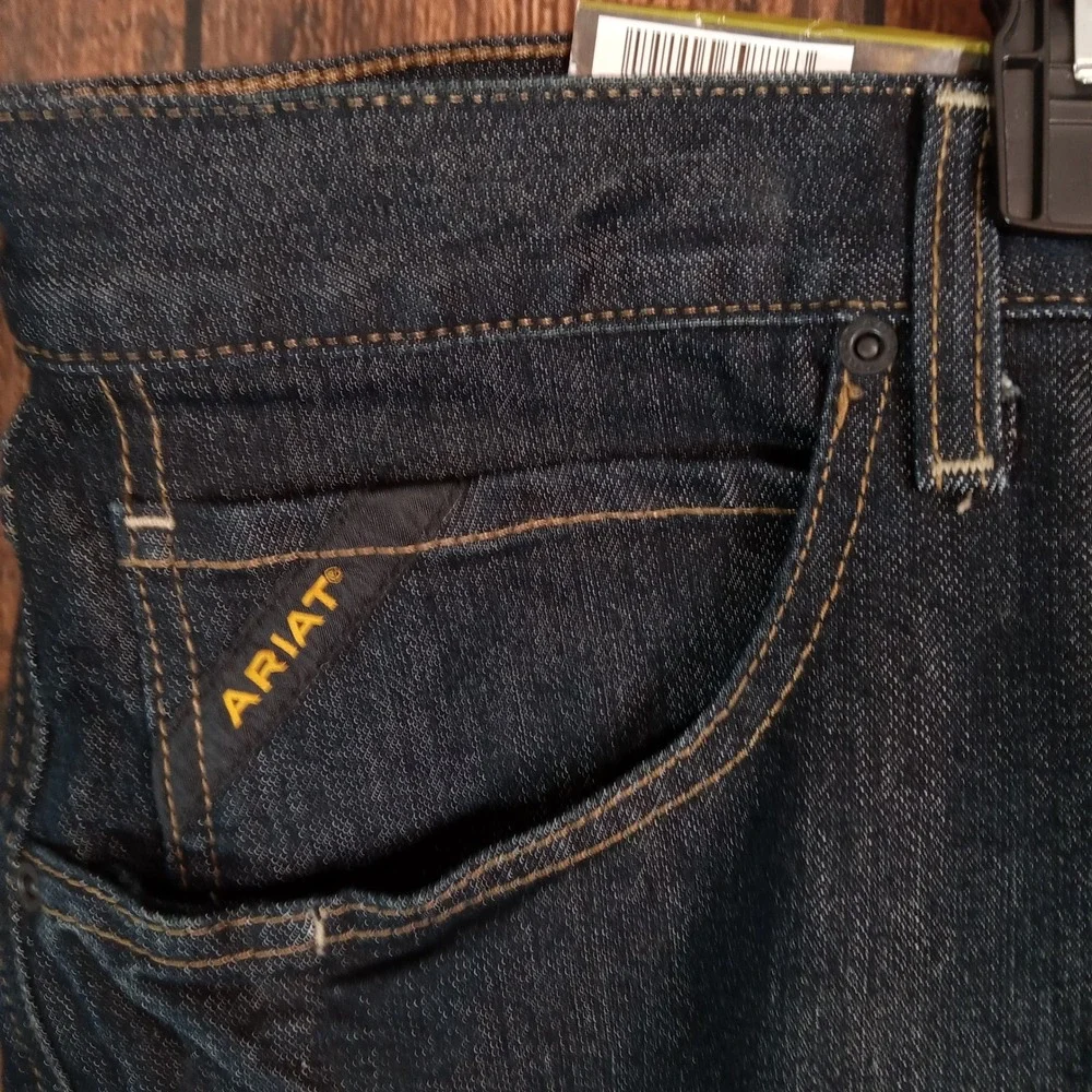 Ariat Rebar M5 Straight Leg Jeans Mens 46x30 Dark Wash DuraStretch Double Knee